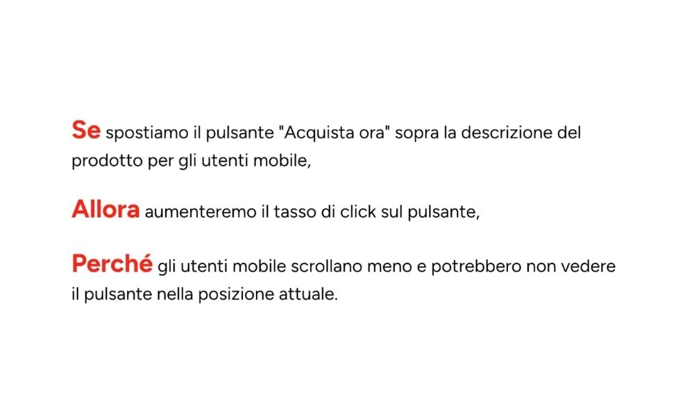 Struttura di esempio per l'esecuzione di un test